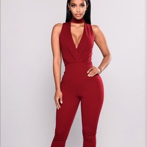 Fashion nova red jumpsuit